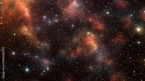 Wallpaper Mural Deep space nebula, swirling clouds of cosmic dust and gas, scattered stars.  Vibrant hues of red, orange, and dark colors fill the vast expanse Torontodigital.ca