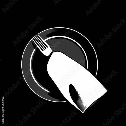 A linen napkin folded beside a dinner plate