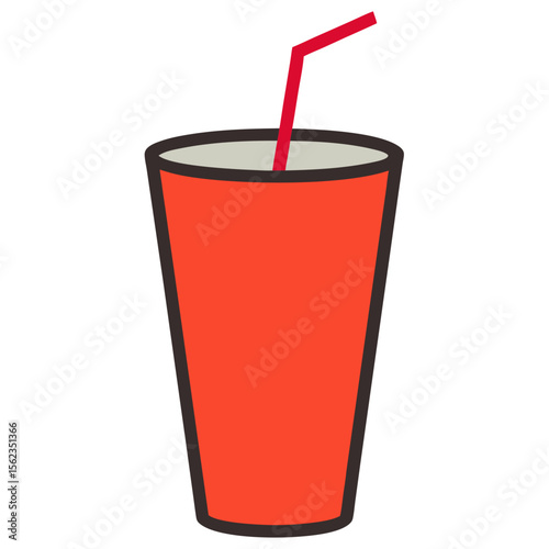 red plastic cup with straw