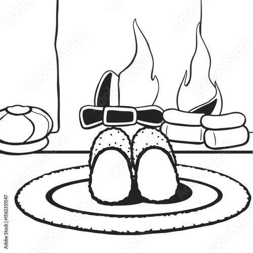 A pair of slippers by a fireside rug