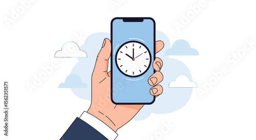 Tracking time management with smart phone digital clock display