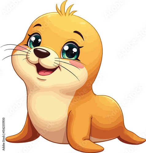 Cute cartoon a illustrator vector Sea otter