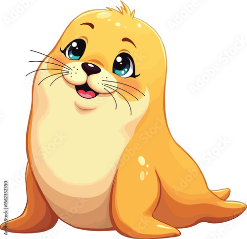 Cute cartoon a illustrator vector Sea otter