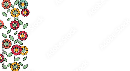 Decorative flower border design for greetings cards and presentations
