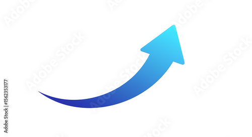 Blue gradient arrow pointing upward symbolizing growth development and success on white background Free Download Blue gradient arrow pointing upward symbolizing growth development and success on white background - GFXLoad