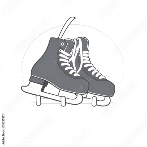 A pair of ice skates on a boot rack