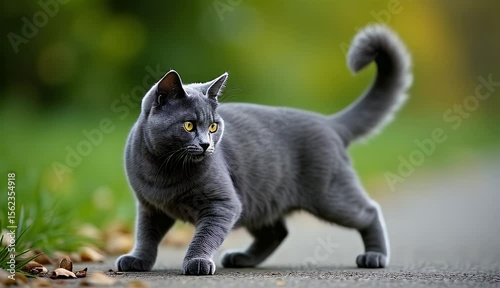 Agile Feline Hunter in a Natural Outdoor Setting 