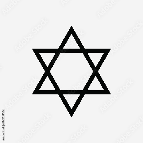 STAR OF David JEWISH BLACK SYMBOL