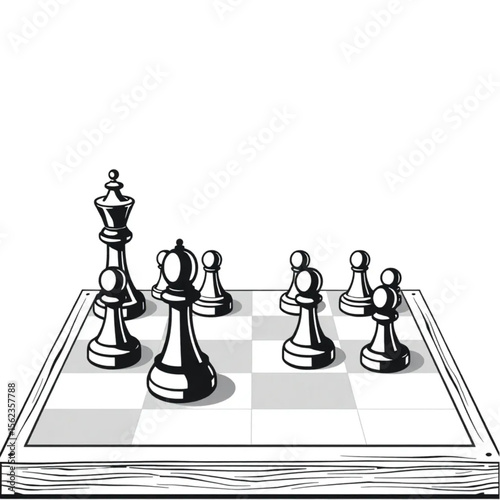 A wooden chessboard set for a new game