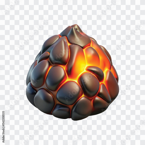 3D Lava Icon | Hot Molten Rock, Volcanic Eruption Symbol