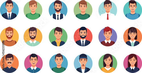 Cartoon avatar profile pictures collection for social media and business use