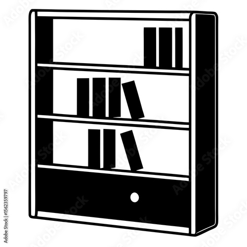 vector illustration of a bookshelf