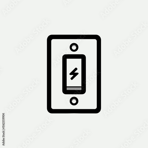 Light switch icon in minimalistic black and white design  