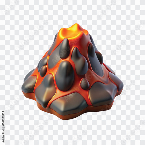 3D Lava Icon | Hot Molten Rock, Volcanic Eruption Symbol