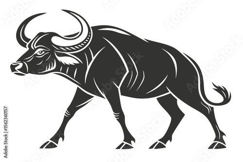 zebu silhoette black vector