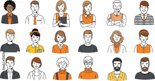 Diverse group of people vector illustration for business and presentations