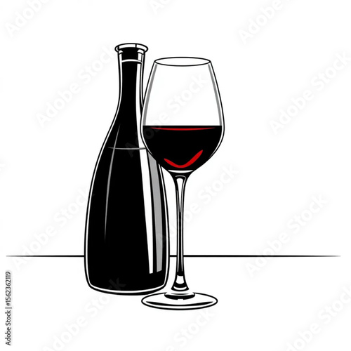 A glass decanter of red wine on a dining table