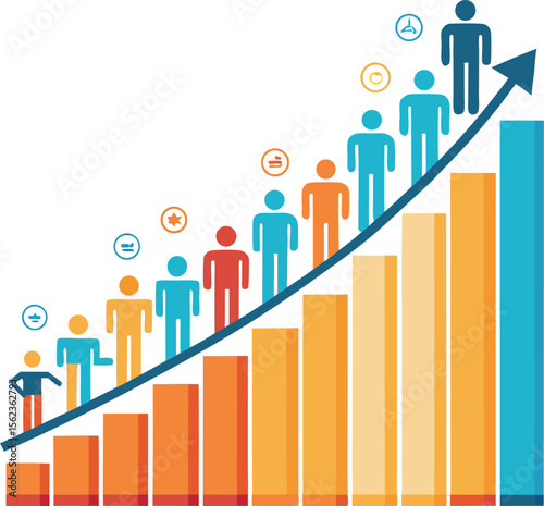 A dynamic bar graph illustrating global population growth and demographic trends on World Population Day, symbolizing progress and expansion,

