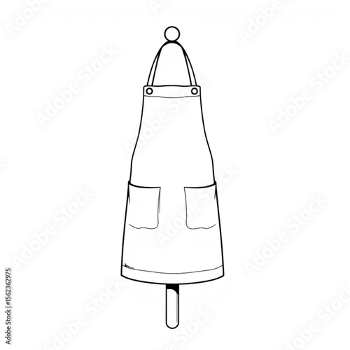 A linen apron on a kitchen peg