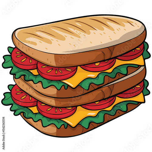 Assorted sandwich varieties fresh deli food isolated vector illustration