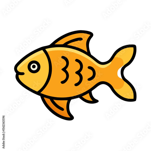 A cute vector illustration of a tropical fish on a white background, perfect for marine life and aquatic designs