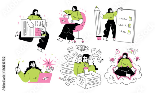 Illustrations Showcasing the Intersection of Creative Work Styles and Enhanced Productivity