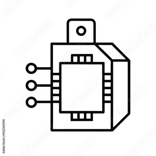 White Background Line Art of MPU6050 Sensor Module