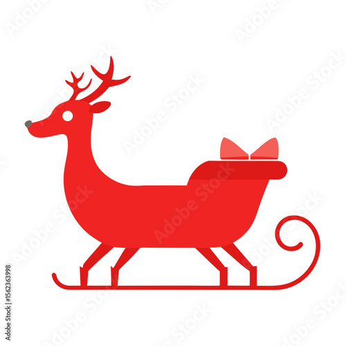 christmas reindeer with gift box