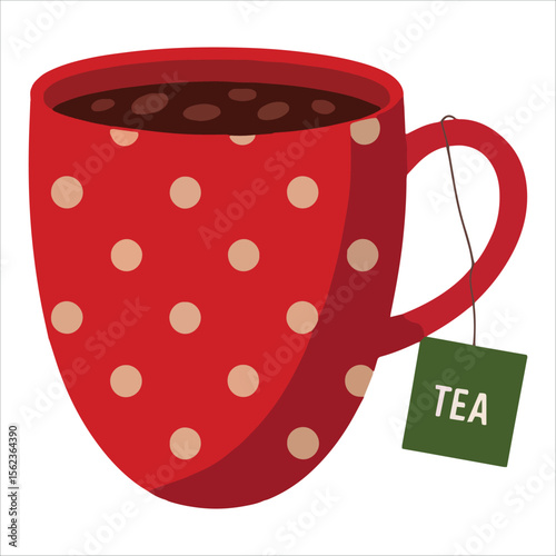 Hot tea vector illustration. Cozy drink perfect for cafe branding and relaxation themes.