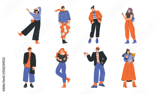 Stylish and Trendy Fashion Characters Depicted in Bold and Vibrant Artistic Styles