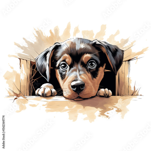 Adorable purebred beagle puppies in portraits, sitting in grass and baskets, and a studio shot against a white background