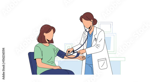 Doctor measuring patient blood pressure during medical checkup