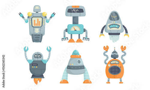 Explore the appealing and vibrant world filled with fun and colorful cartoon robot characters