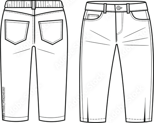 Versatile Casual Wear for Women, Perfect for Summer Fashion and Everyday Comfort, Adobe Stock Photography, Trendy Cropped Trousers