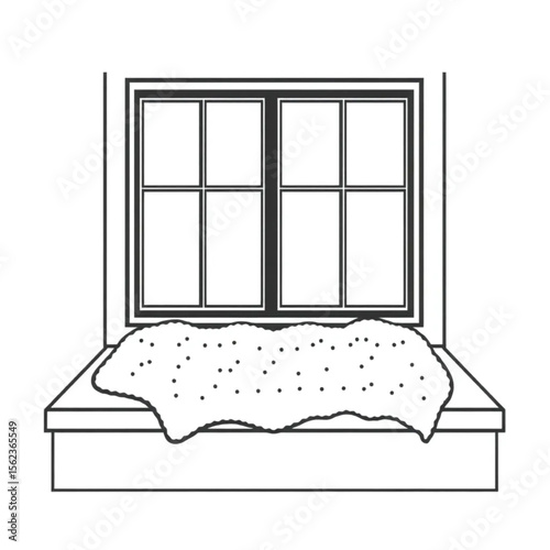 A woollen throw on a window seat