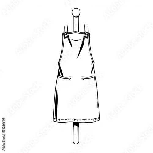 A linen apron on a kitchen peg