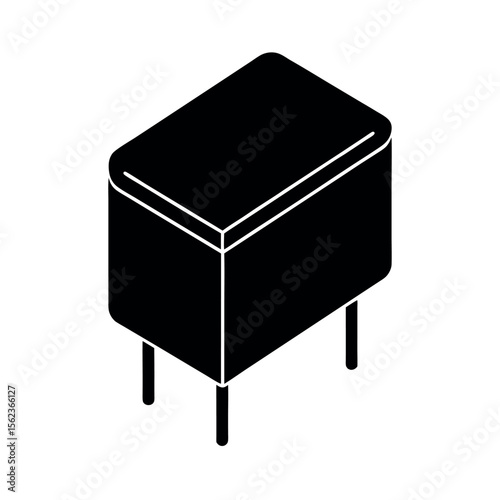 Surface Mount Capacitor Silhouette Vector