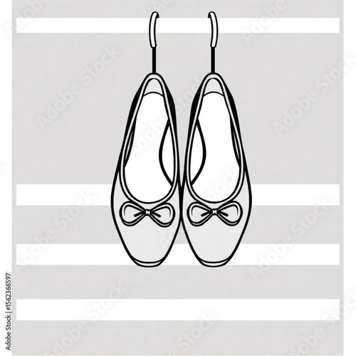 A pair of ballet pumps on a shoe rack