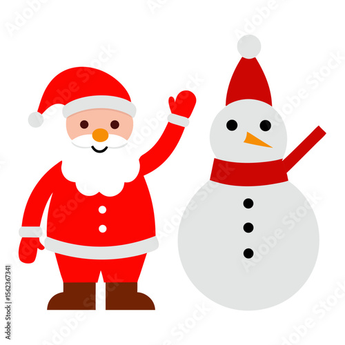 snowman with santa claus
