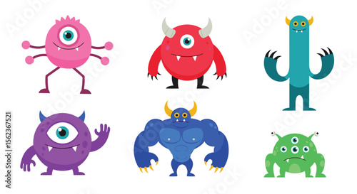 A Collection of Six Adorable Cartoon Monsters