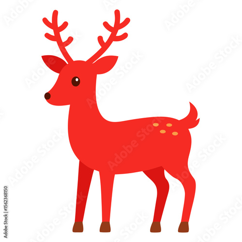 christmas reindeer with red ribbon
