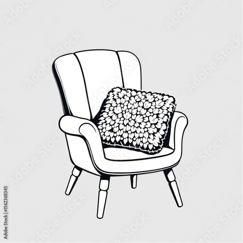 A woollen cushion on a reading chair