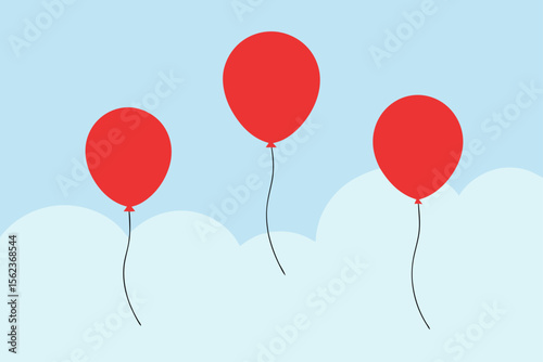 red and white balloons