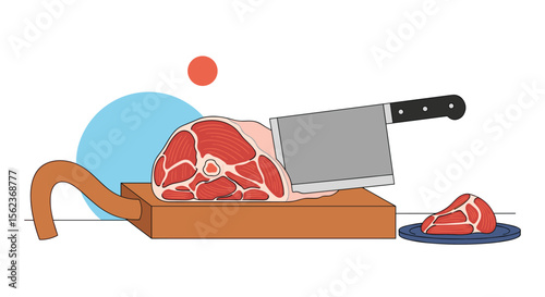 Expert Meat Slicing with a Cleaver and Slicer