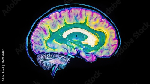 Colorful brain cross-section
