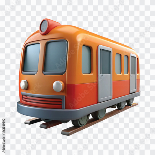 3D Train Engine Icon | Locomotive Transport, Railway Travel Vehicle Symbol