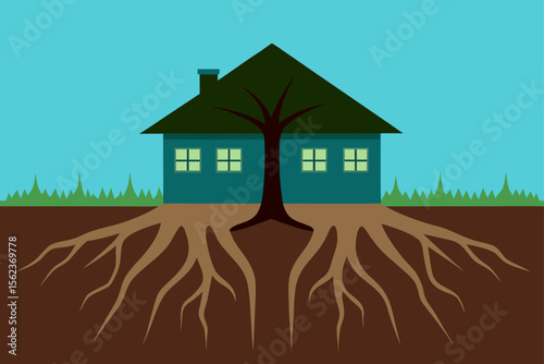 house on the grass