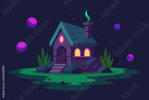 fairy tale castle in the night