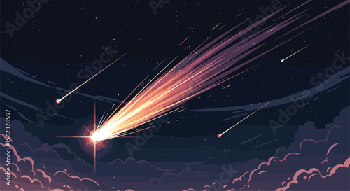 Stunning Meteor Shower Lights Up the Night Sky with Fiery Trails