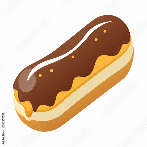 vector illustration of hot dog with ketchup